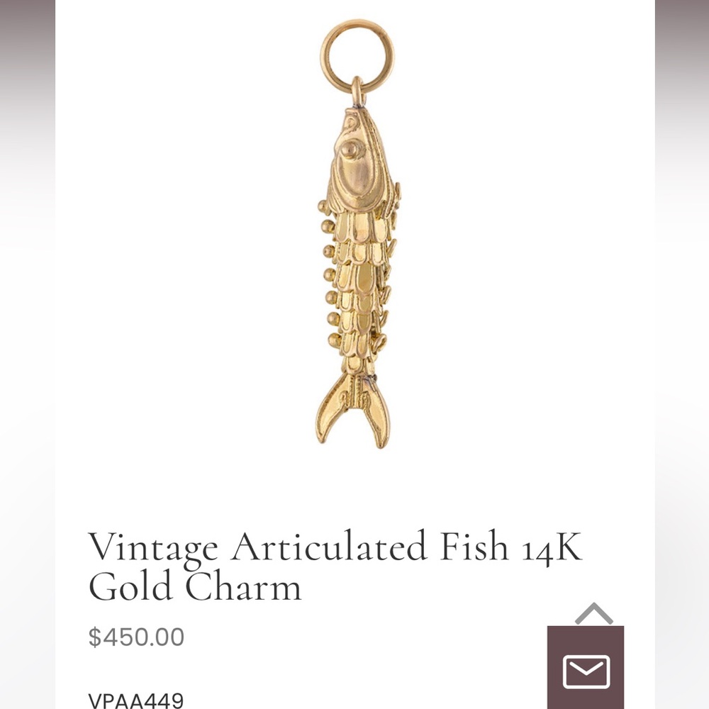 Vintage articulated fish 14k gold charm - Picture 3 of 3